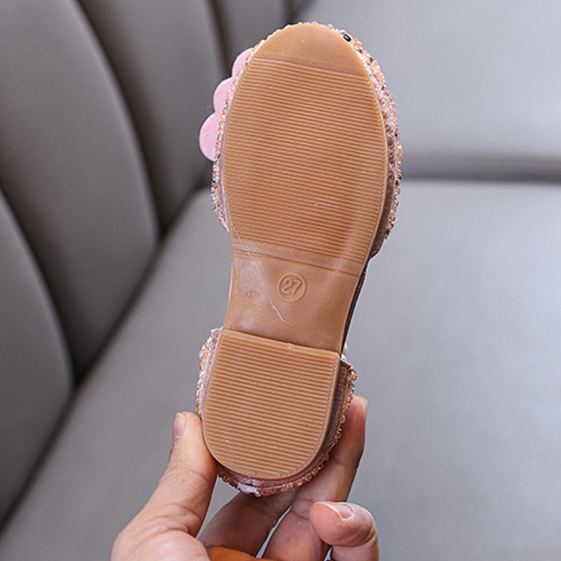 Yeni Kız Çocuk Prenses Elmas Deri Ayakkabı