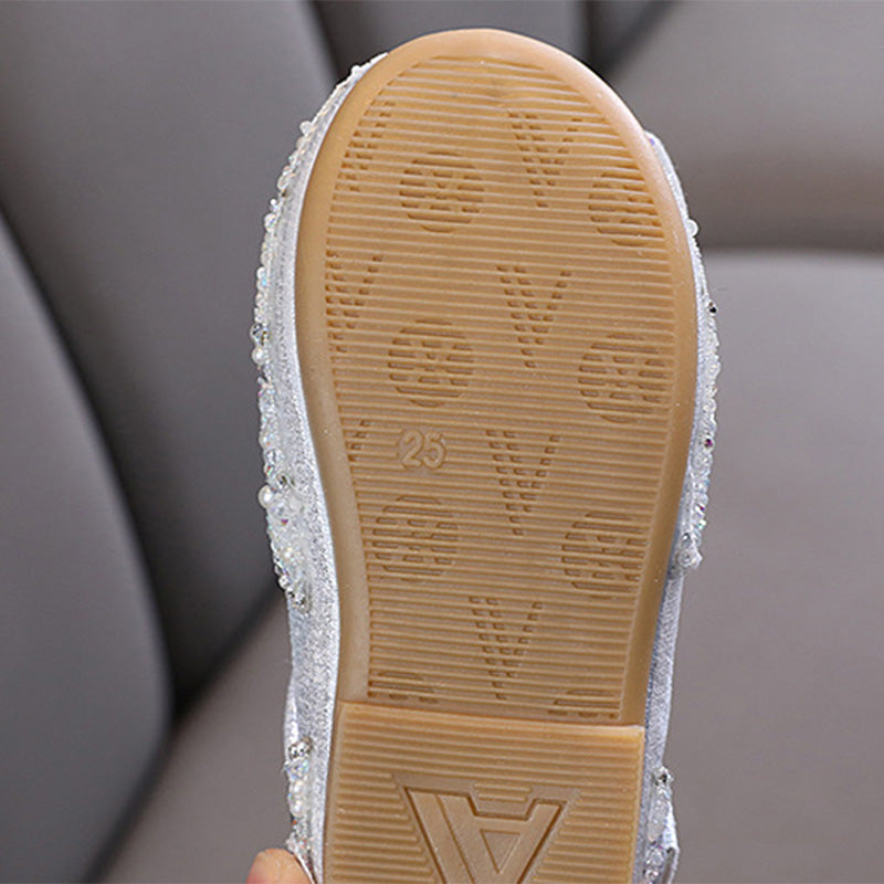 Kız Bebek Kelebek Düğüm Payetler Performans Prenses Ayakkabı