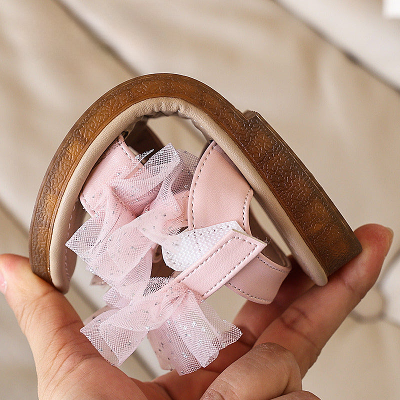 Kız Doğum Günü Prenses Ayakkabı Yaz Çocuk Yumuşak Taban Ayakkabı