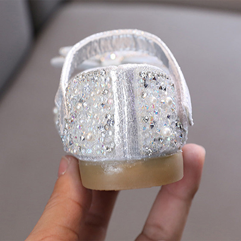 Kız Bebek Kelebek Düğüm Payetler Performans Prenses Ayakkabı