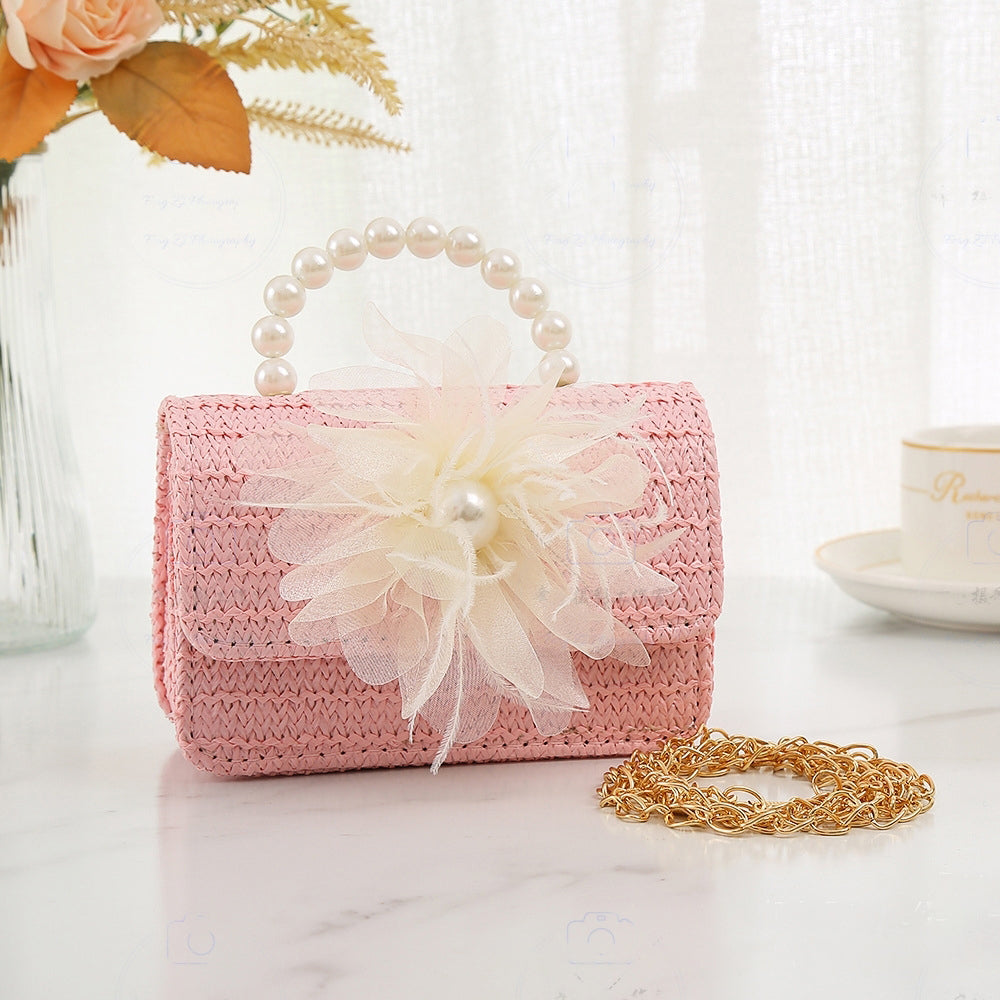 Çiçek İnci Çocuk Çantası Kız Prenses Çanta