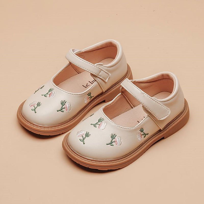 Kız Çocuk Düğün Çiçekçi Kız Prenses Deri Ayakkabı