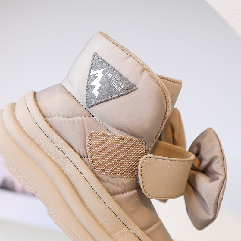 Kışlık Kız Bebek Büyük Kelebek Ayakkabı Sıcak Prenses Ayakkabı