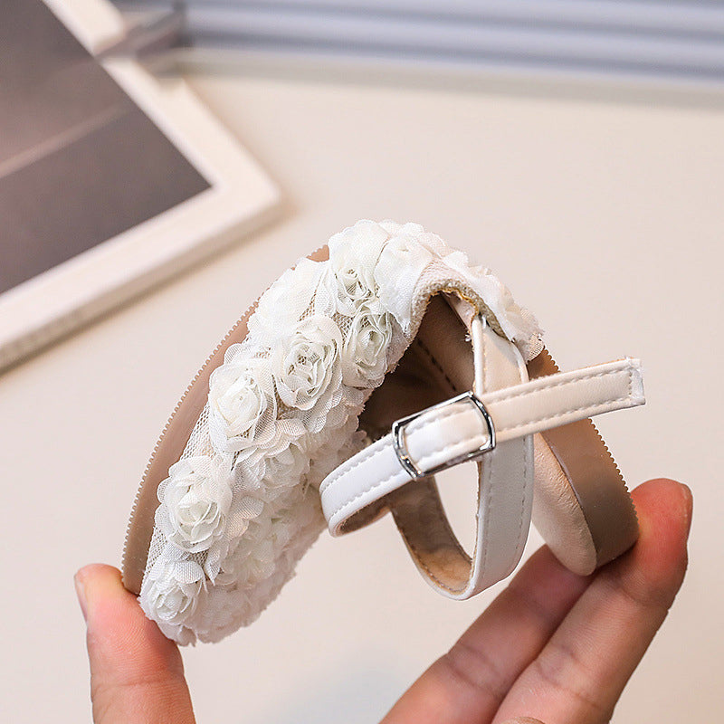 Kızlar Küçük Çiçek Prenses Ayakkabıları Sevimli Yaz Sandaletleri