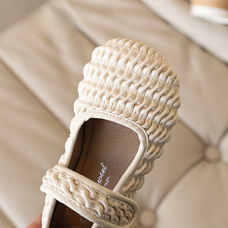 Kız Doğum Günü Prenses Ayakkabı Bahar Çocuk Yumuşak Taban Deri Ayakkabı