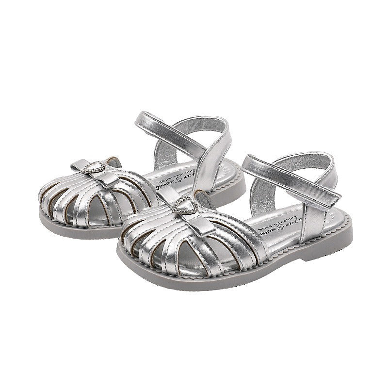 Fiyonklu Yumuşak Tabanlı Prenses Sandalet Çocuk Prenses Ayakkabıları