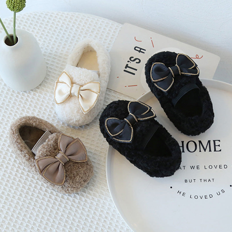 Kışlık Kız Bebek Kelebek Pofuduk Prenses Ayakkabı