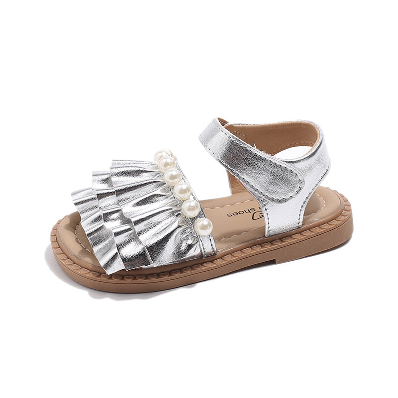 İnci Lotus Yaprağı Kız Prenses Ayakkabıları