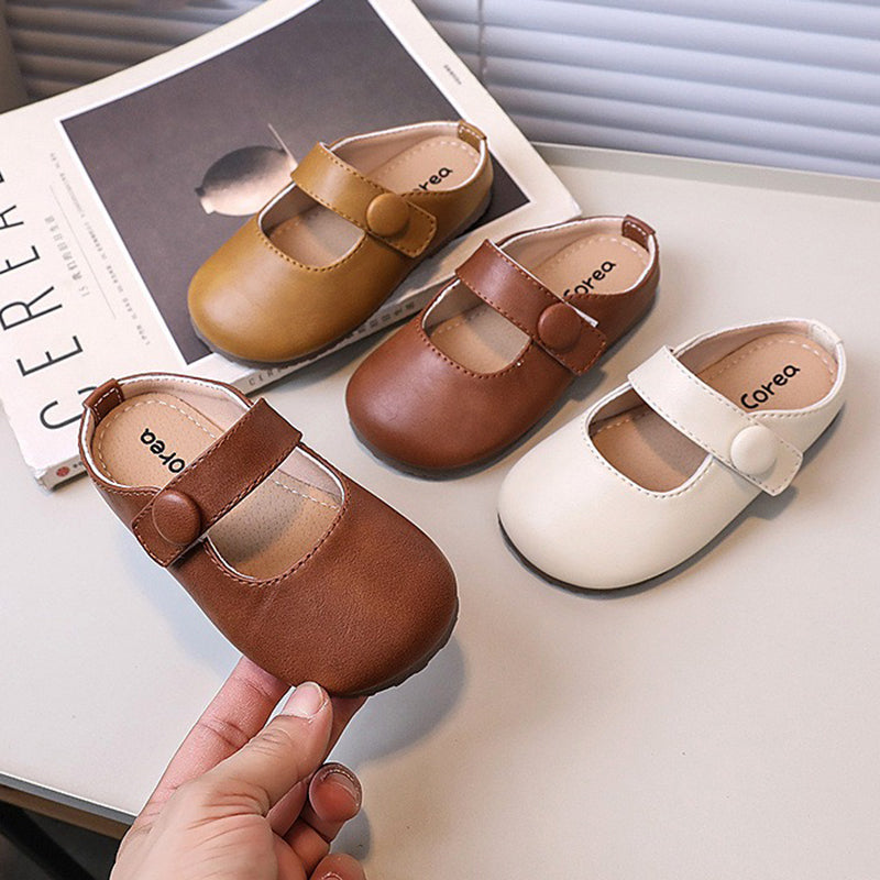 Tatlı Düz Terlikler Düz Renk Küçük Deri Ayakkabılar